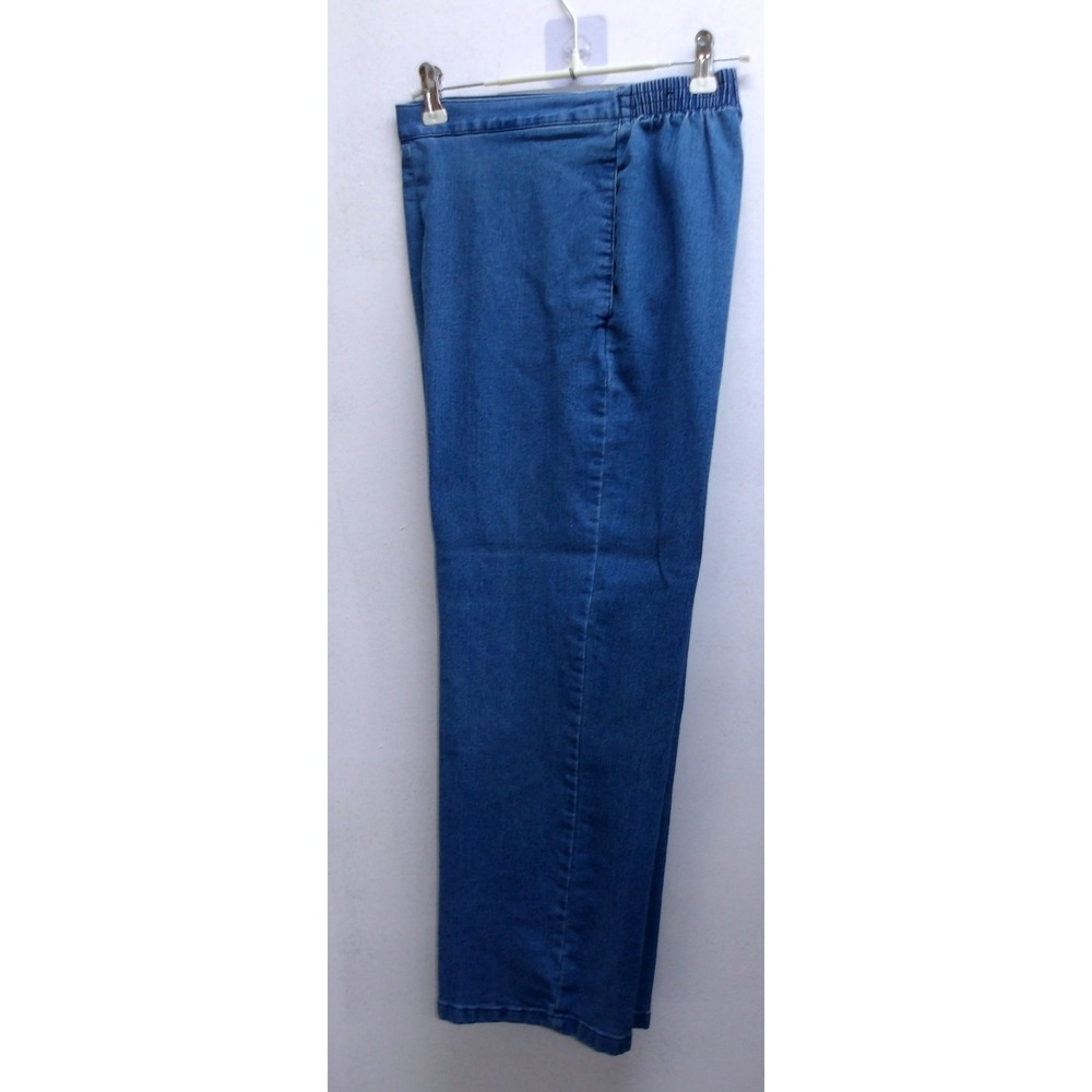 Alfred Dunner Petite Blue Denim Elastic Waist Straight Leg Jeans 8P/#26651